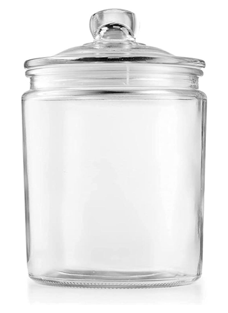 Glass Kitchen Canisters Wide Mouth Airtight Storage Jars  Pack Large Tight Seal Cylinder Containers for Baking Flour Sourdough or Snack