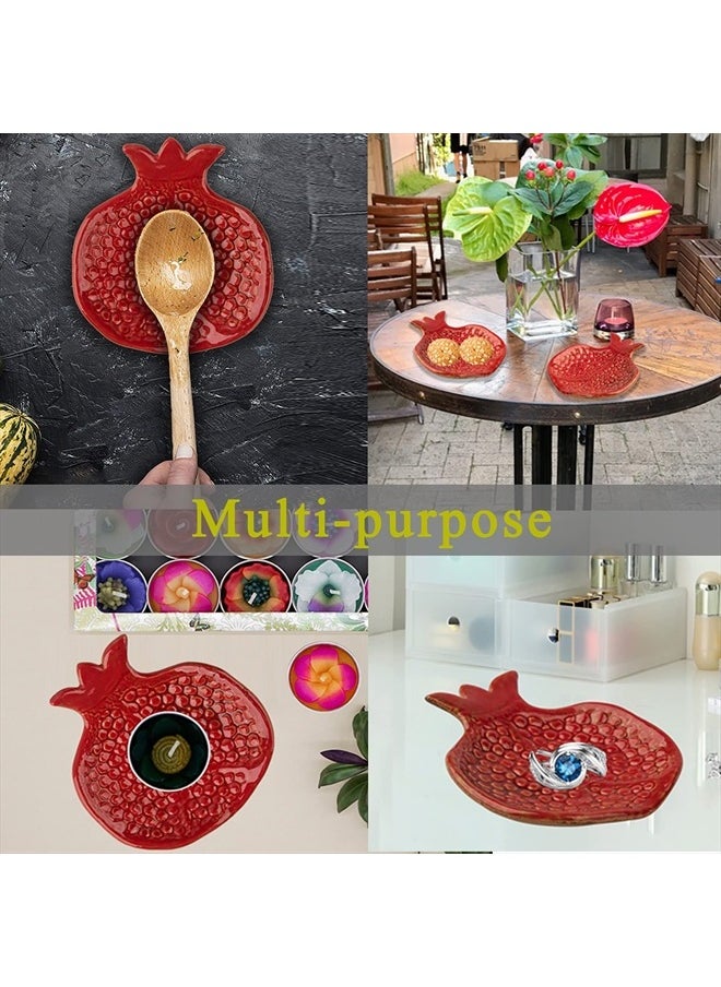 Spoon Rest 2 Pcs Spoon Holder For Stove Top Ceramic Spoon Rest For Kitchen Counter Spoon Rest For Stove Top Coffee Spoon Rest Pomegranate Shaped