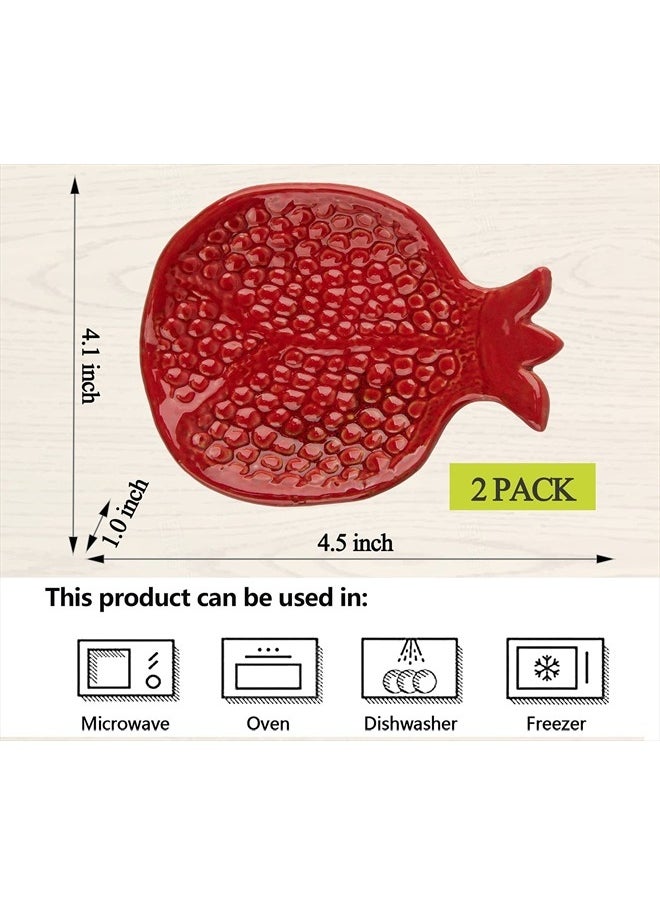 Spoon Rest 2 Pcs Spoon Holder For Stove Top Ceramic Spoon Rest For Kitchen Counter Spoon Rest For Stove Top Coffee Spoon Rest Pomegranate Shaped