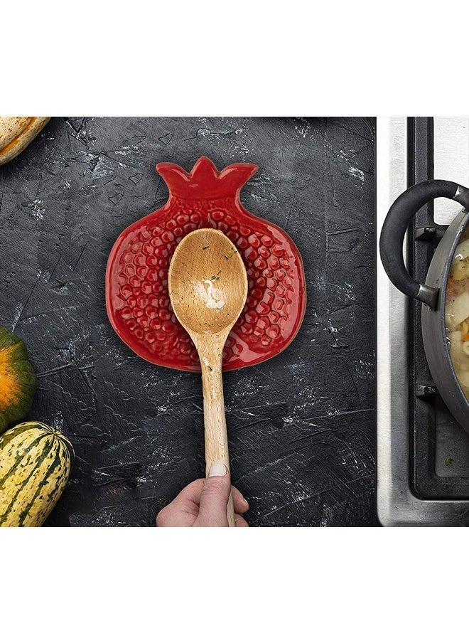Spoon Rest 2 Pcs Spoon Holder For Stove Top Ceramic Spoon Rest For Kitchen Counter Spoon Rest For Stove Top Coffee Spoon Rest Pomegranate Shaped