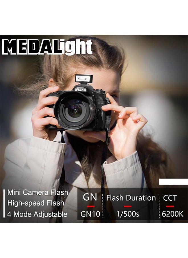 F1 Mini Camera Flash Camera Flash Speedlite for Ricoh (GR3/GR3X,etc.) Nikon/Canon/Fuji,Digital Film Cameras,Mini hot Shoe Flash for DSLR Camera（Not Compatible for Sony ZV-1F.