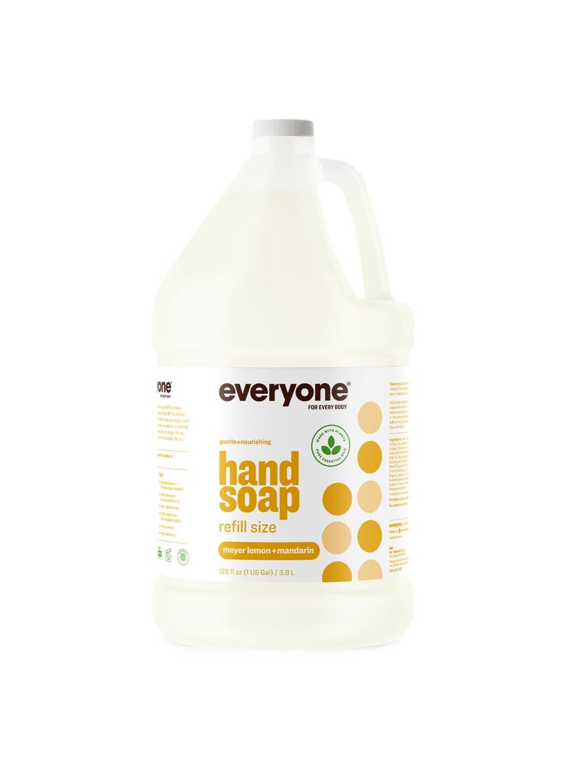 Everyone Liquid Hand Soap Refill, 1 Gallon, Meyer Lemon and Mandarin, Plant-Based Cleanser with Pure Essential Oils