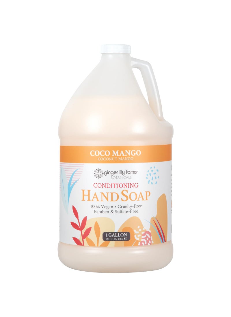 Ginger Lily Farms Botanicals All-Purpose Liquid Hand Soap Refill, Coco Mango, 100% Vegan & Cruelty-Free, Coconut Mango Scent, 1 Gallon (128 fl oz)