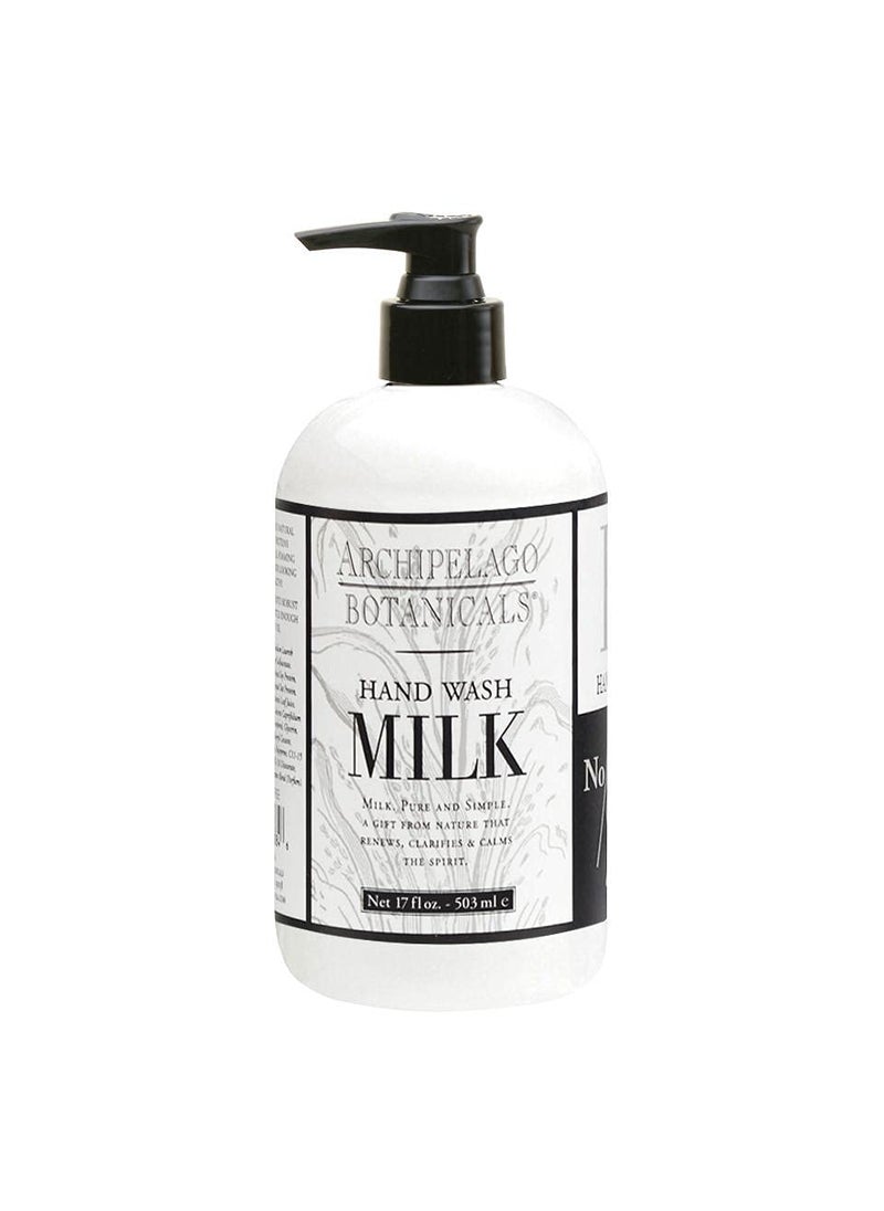 Archipelago Botanicals Hand Wash Milk Liquid Hand Soap, Moisturizing Daily Hand Wash with Soap Pump, Kitchen or Bathroom Hand Soap, 17.0 Fl. Oz.