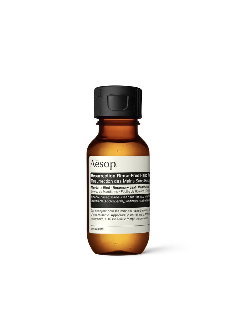 Aesop Resurrection Rinse-Free Hand Wash | Aromatic, Alcohol-Based Gel with Purifying and Hydrating Properties | Cleanses without Water | 1.7 oz
