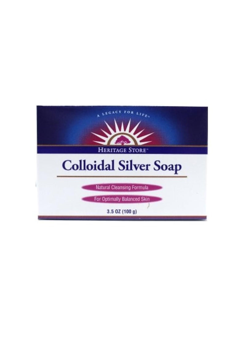 Heritage Store Bath Soap, Colloidal Silver, 3.5 Ounce