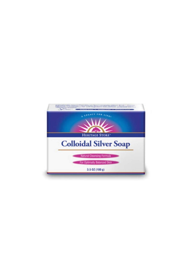 HERITAGE STORE Colloidal Silver Soap, Bar, Rosemary (Carton) | 3.5oz