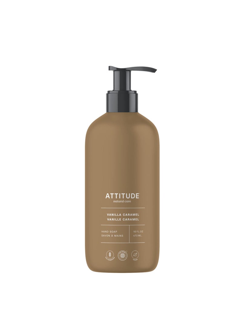 ATTITUDE Liquid Hand Soap, EWG Verified, Plant and Mineral-Based, Vegan Personal Care Products, Vanilla Caramel, 16 Fl Oz