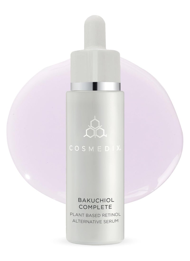 COSMEDIX Bakuchiol Complete Plant-Based Retinol Alternative Serum, Improves Appearance of Fine Lines and Wrinkles, Lightweight and Conditioning, Botanical Retinol Alternative, Cruelty Free