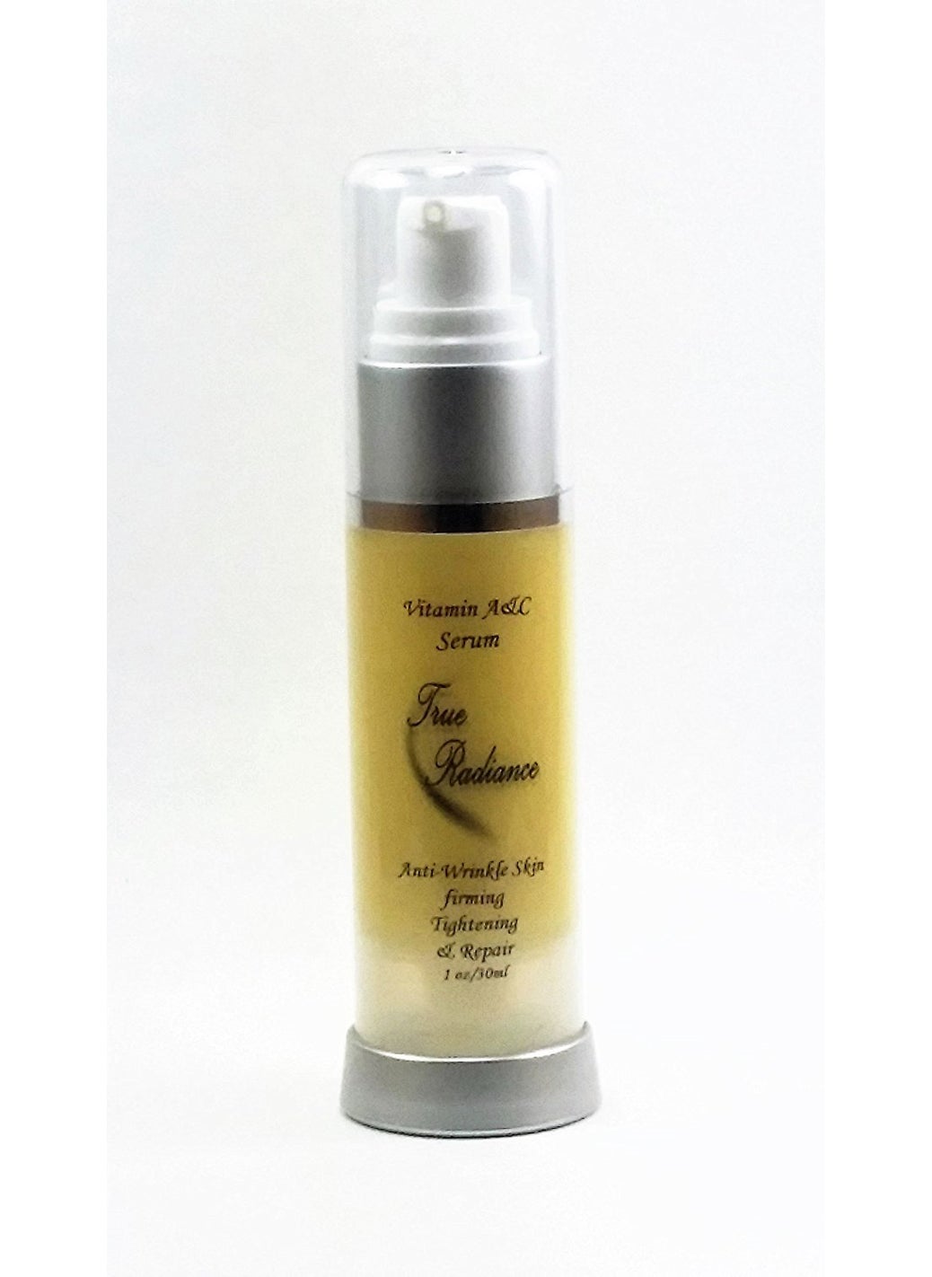 VITAMIN A & C SERUM (Retinol 1%) Anti-aging, Anti-wrinkle, Skin Exfoliating and Rejuvination. Also has sodium ascorbyl phosphate, witch hazel, retinol cream, hyaluronic acid, vitamin E, Green tea, DMAE, Lactic Acid plus much more by True Radiance PARABEN FREE. New Sealed 1oz/30ml bottle.