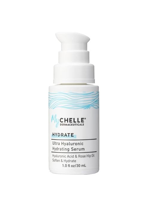 MyCHELLE Dermaceuticals Ultra Hyaluronic Hydrating Serum (1.0 Fl Oz) - Rich Hydration for Dry Skin with Vegan Hyaluronic Acid, Help Plump Skin and Help Reduce Appearance of Fine Lines and Wrinkles