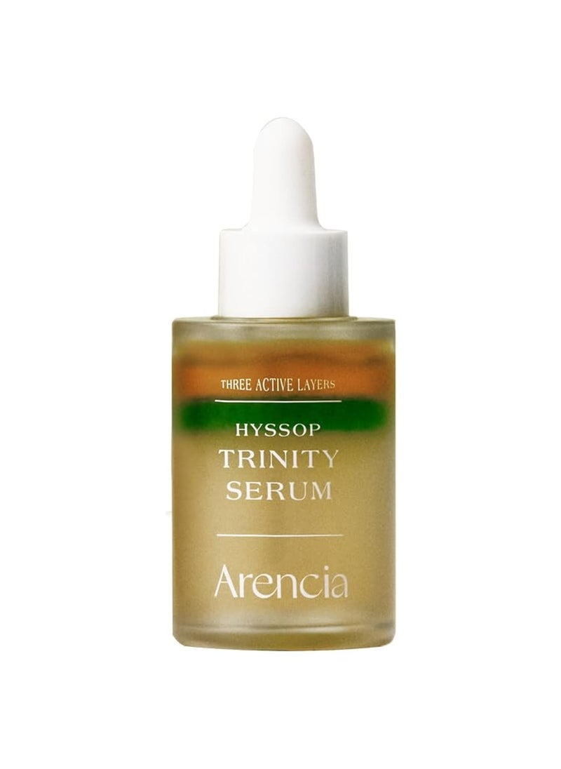 Arencia Hyssop Trinity Serum - Face Serum for Hydration, Glow, Long-Lasting Moisture, Pore Tightening, Blurring, Anti-Aging - Fresh Ingredients, 3 Active Layers