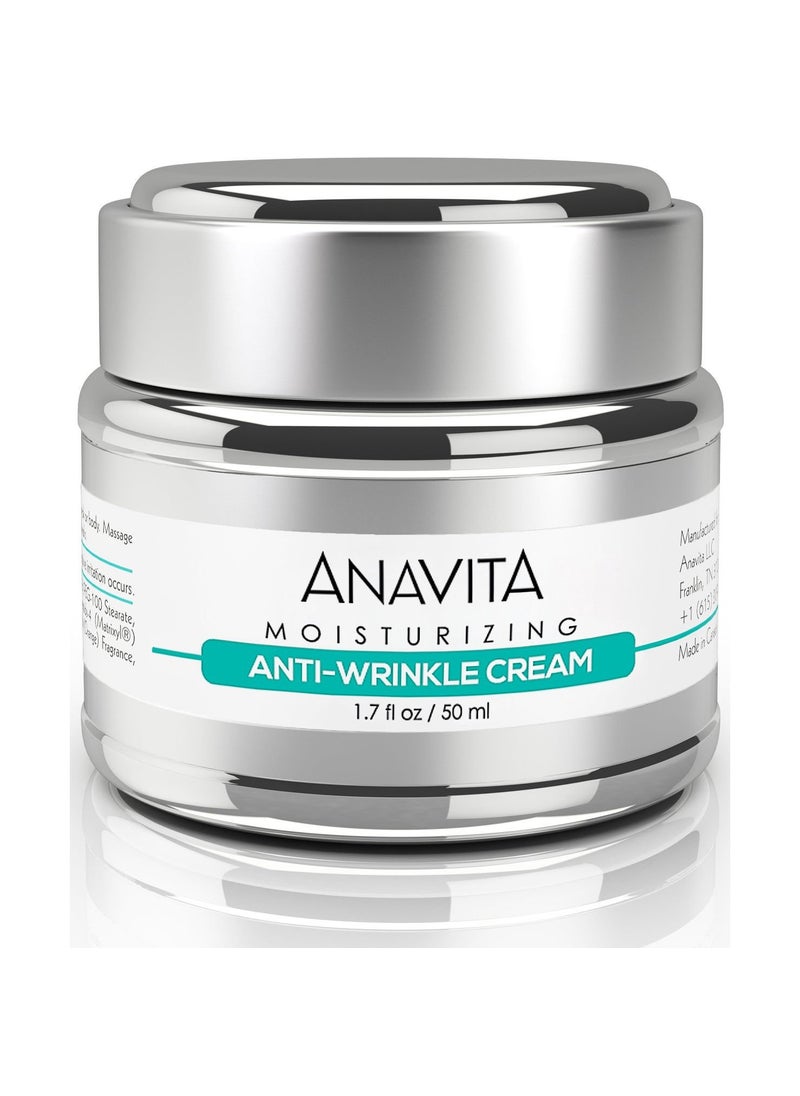 Anavita Moisturizing Anti Wrinkle Anti Aging Cream W/Peptide & Hyaluronic Acid - Day Night - Facial Fine Lines Wrinkles Elasticity Skin Tone - Face Neck Decollete Moisturizer for Women Men 1.7 fl oz