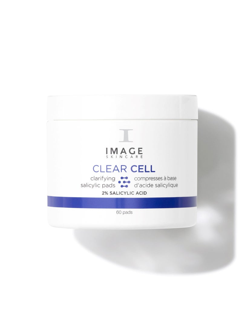 IMAGE Skincare CLEAR CELL Salicylic Clarifying Pads Exfoliating Wipes to Clarify Pores for Oily Prone Skin 60 Pads