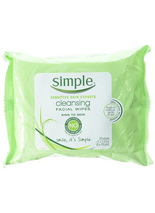 Simple Cleansing Facial Wipes 25 Count (Pack of 3)