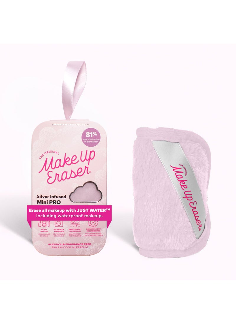 The Original MakeUp Eraser Mini PRO, Erase All Makeup With Just Water, Including Waterproof Mascara, Eyeliner, Foundation, Lipstick, Sunscreen and More! Silver Infused, 1ct.