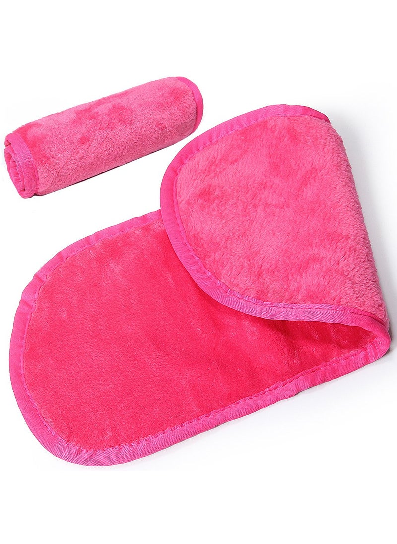 Makeup Remover Cloth Clean Towel, Reusable Facial Cleansing Towel - Chemical Free, Remove Makeup Instantly with Just Water - Money-back Satisfaction Guaranty (1 Rosy)