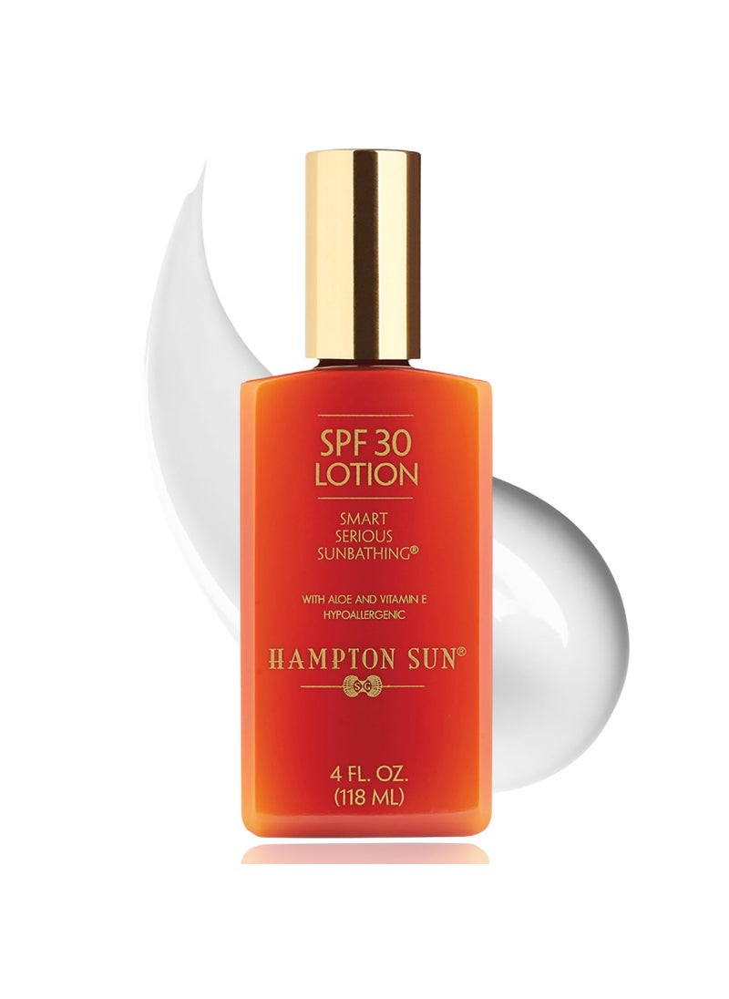 Hampton Sun SPF 30 Classic Sun Lotion Luxury Sunscreen Anti-Aging + Antioxidant-Rich Blend with Jojoba + Vitamin E Broad-Spectrum Deep Nourishment + Moisture for Supple, Radiant Skin