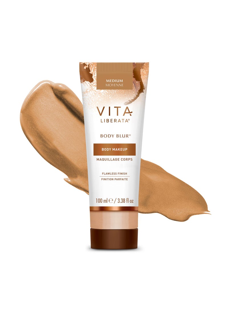 Vita Liberata Body Blur, Leg and Body Makeup. Skin Perfecting Foundation for Flawless Bronze, Easy Application, Radiant Glow, Evens Skin Tone, New Packaging