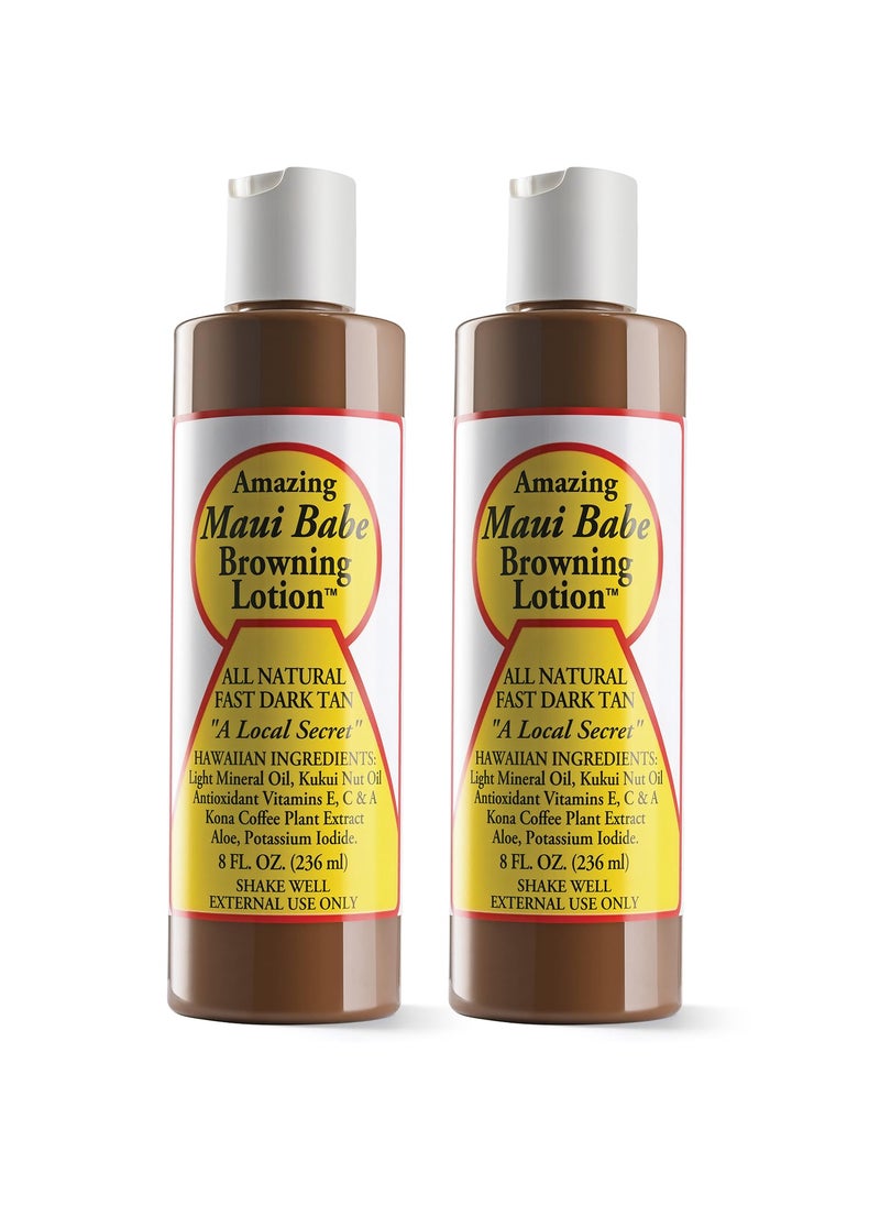 Maui Babe Browning Lotion 8 Ounces (Pack of 2)
