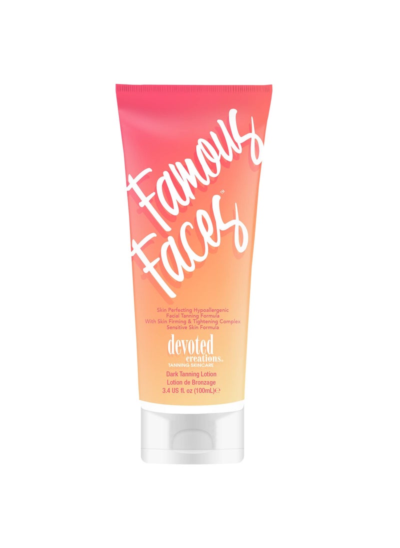Devoted Creations Famous Faces Skin Perfecting Hypoallergenic Facial Tanning Lotion, 3.4 Fl. Oz.