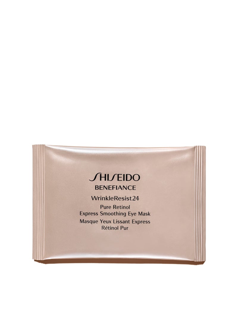 Shiseido Benefiance WrinkleResist24 - Pure Retinol Express Smoothing Eye Mask - 12 Sets of Two Eye Masks - Reduces Appearance of Wrinkles in 15 Minutes