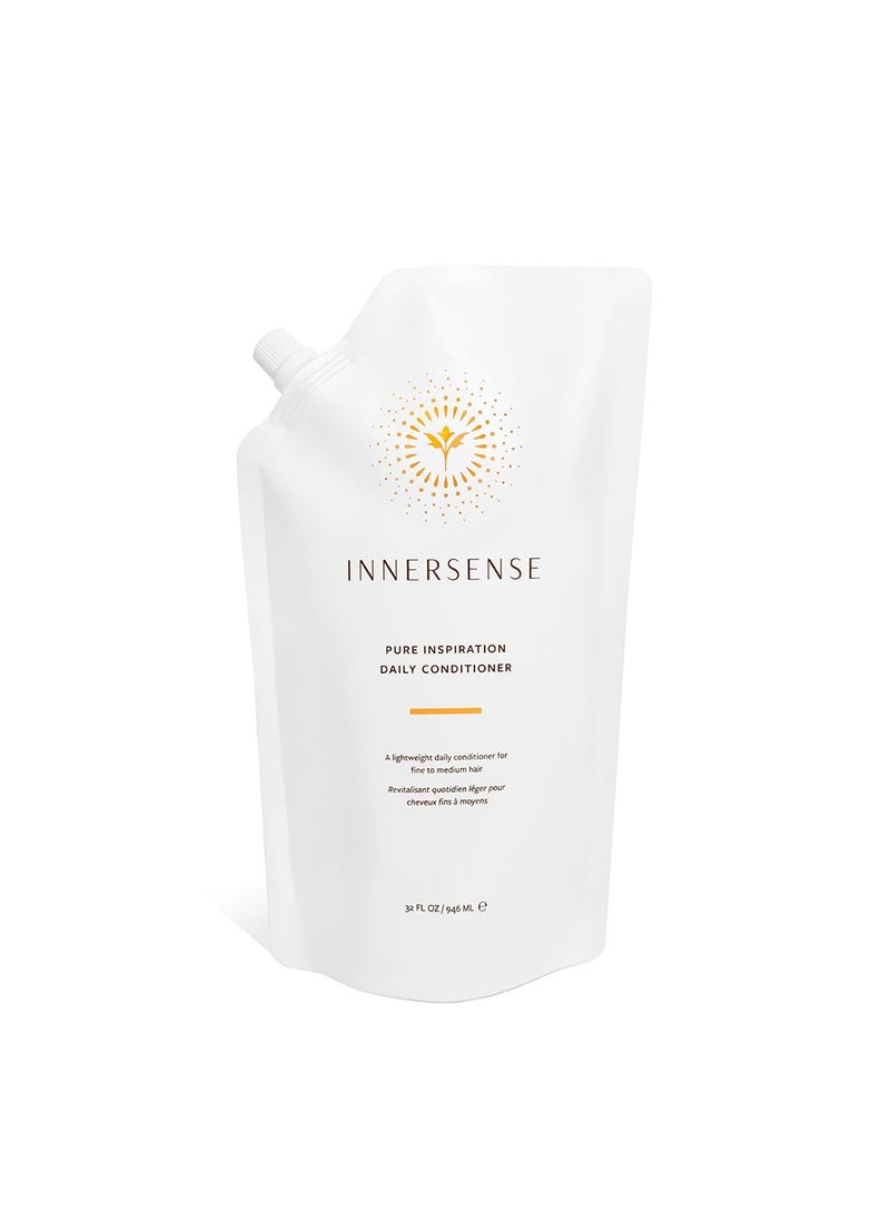 INNERSENSE Organic Beauty - Natural Pure Inspiration Daily Conditioner | Non-Toxic, Cruelty-Free, Clean Haircare (32 oz Refill Pouch)