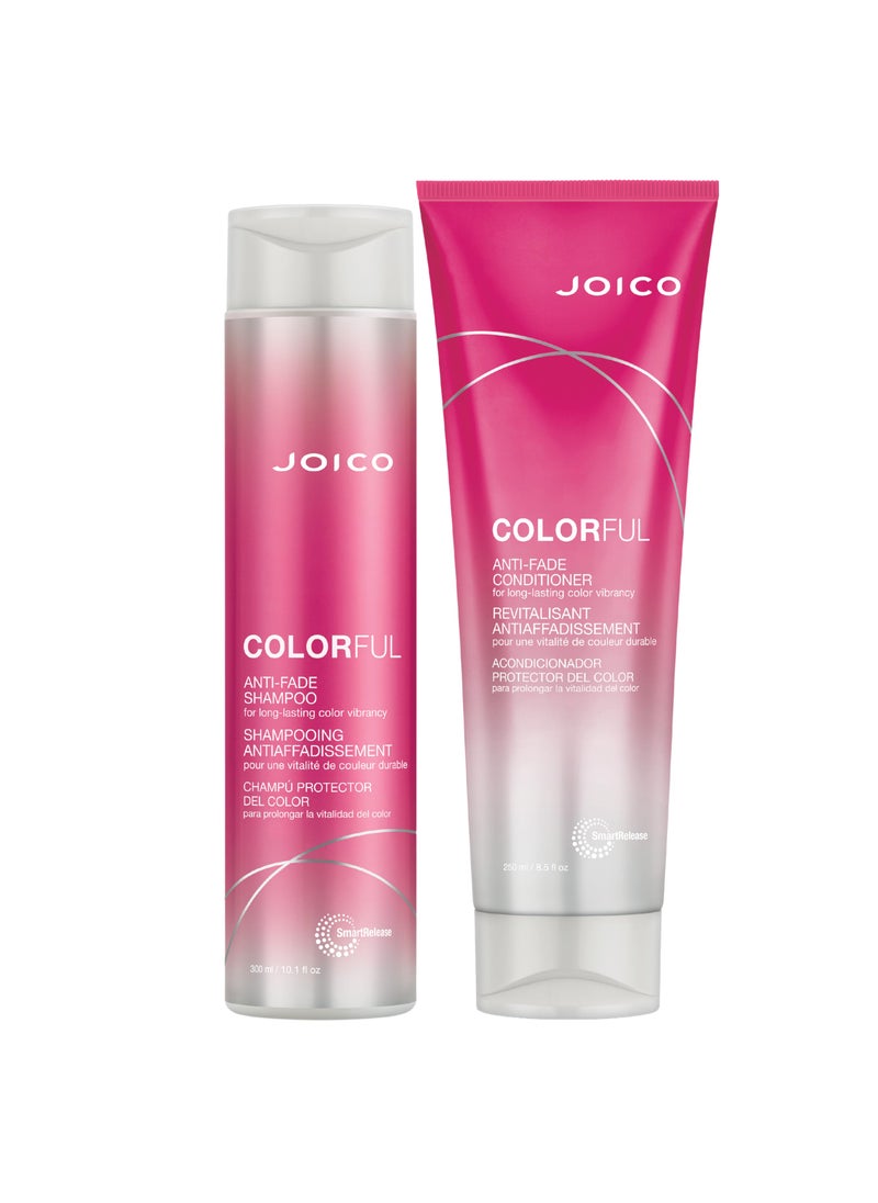 Joico Colorful Anti-Fade Shampoo and Conditioner Set Preserve Hair Color Long-Term Vibrancy For Color-Treated Hair