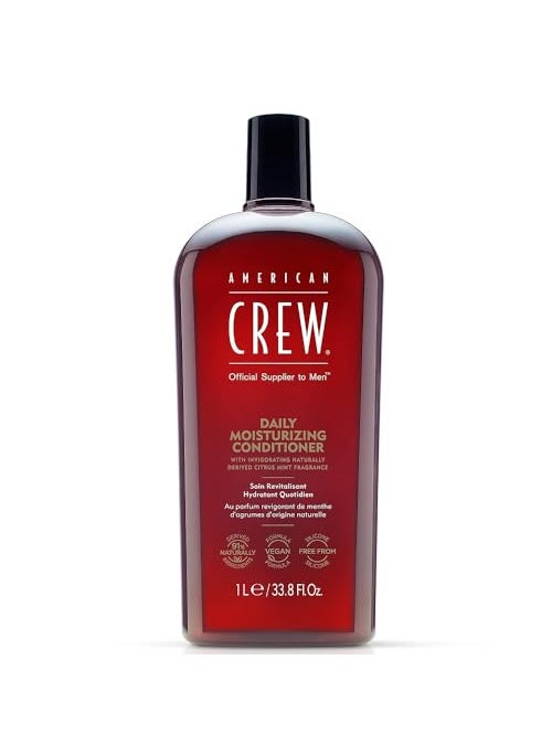 American Crew Conditioner for Men, Daily Moisturizer, Naturally Derived, Vegan Formula, Citrus Mint Fragrance, 33.8 Fl Oz