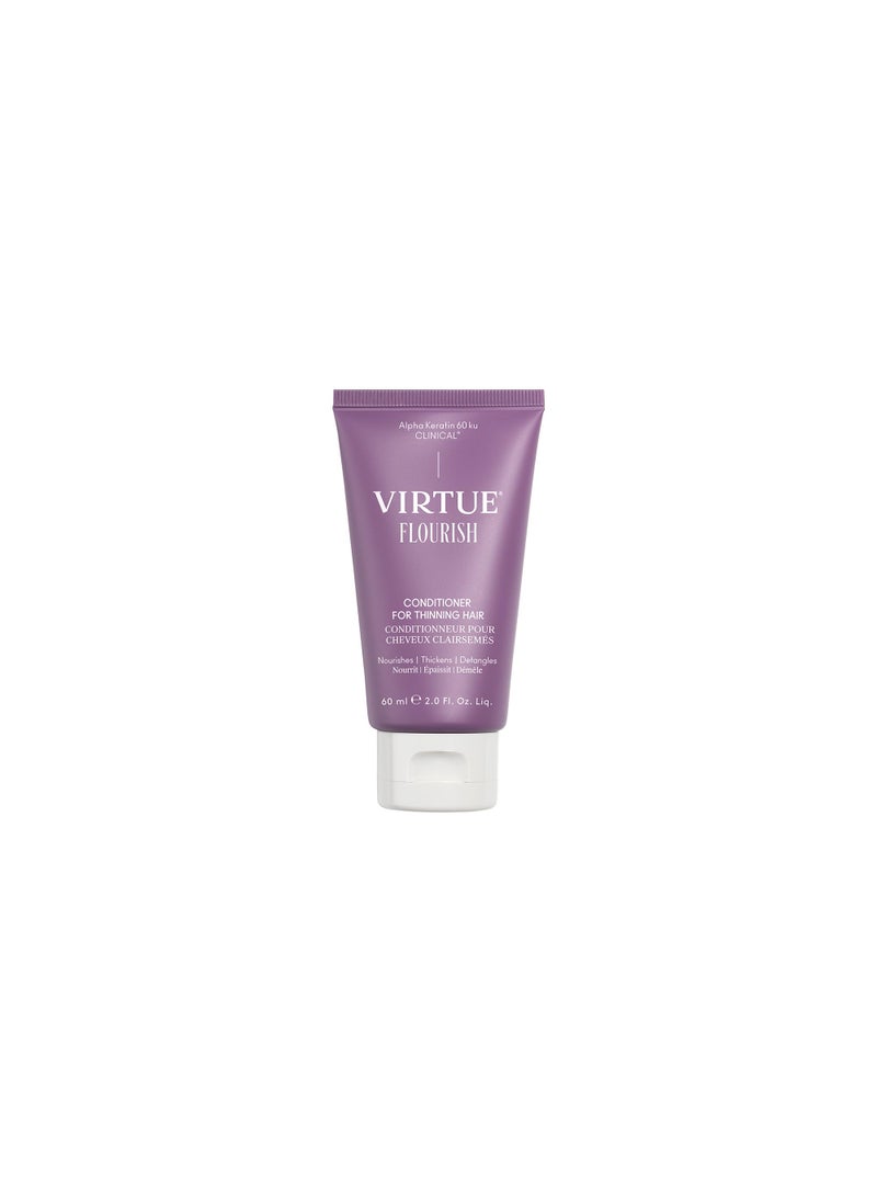 VIRTUE Flourish Conditioner for Fine or Thinning Hair, Sulfate Free Hair Growth Product, Detangles and Thickens, Color Safe