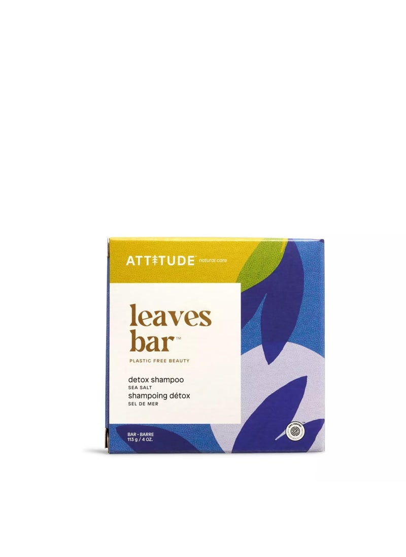 ATTITUDE Hair Shampoo Bar, EWG Verified, Plant and Mineral-Based Ingredients, Plastic-free Vegan and Cruelty-free Beauty Products, Detox, Sea Salt, 4 Oz