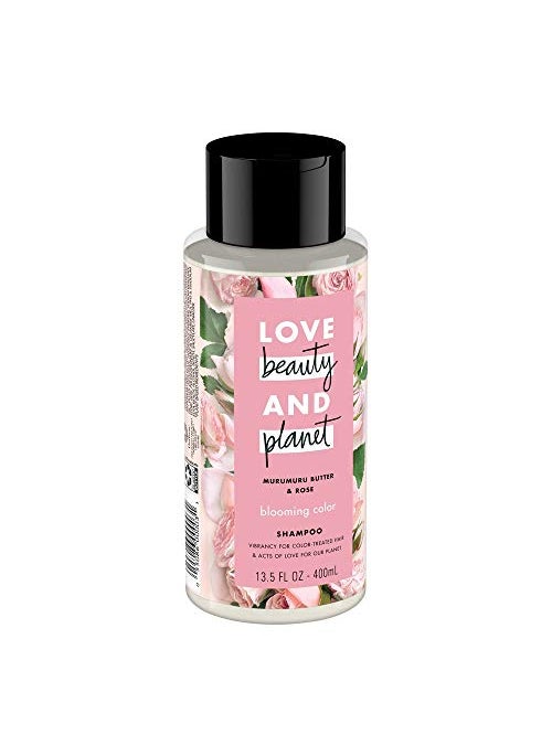 Love Beauty and Planet, Blooming Color Sulfate Free Shampoo for Color Treated Hair 13.5, Murumuru Butter and Rose, rose, 13.5 Fl Oz (Pack of 2)