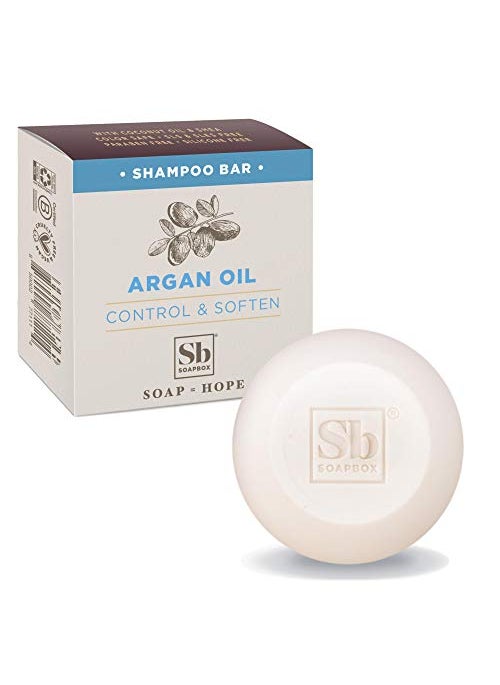 Soapbox Argan Oil Shampoo Bar for Frizzy Hair | Natural, Eco Friendly, Color Safe, Sulfate Free, Paraben Free, Silicone Free, Cruelty Free, and Vegan, 3.1oz, 1 Count