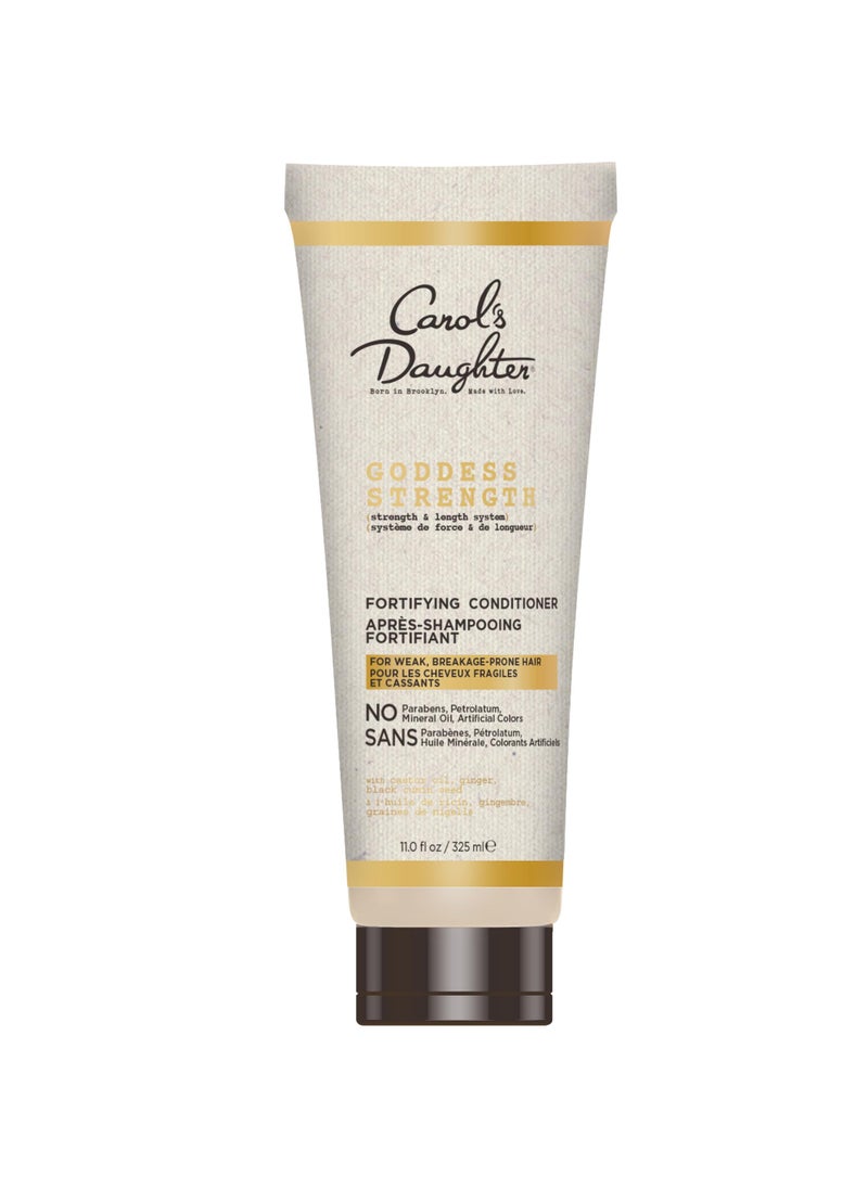 Carol's Daughter Goddess Strength Fortifying Conditioner For Wavy, Coily and Curly Hair, Sulfate Free Conditioner with Castor Oil for Weak Hair, 11 Fl Oz
