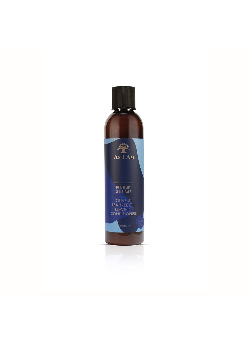 As I Am Dry & Itchy Scalp Care Leave In Conditioner - 8 ounce - Enriched with Piroctone Olamine, Ceramides, Olive Oil, and Tea Tree Oil