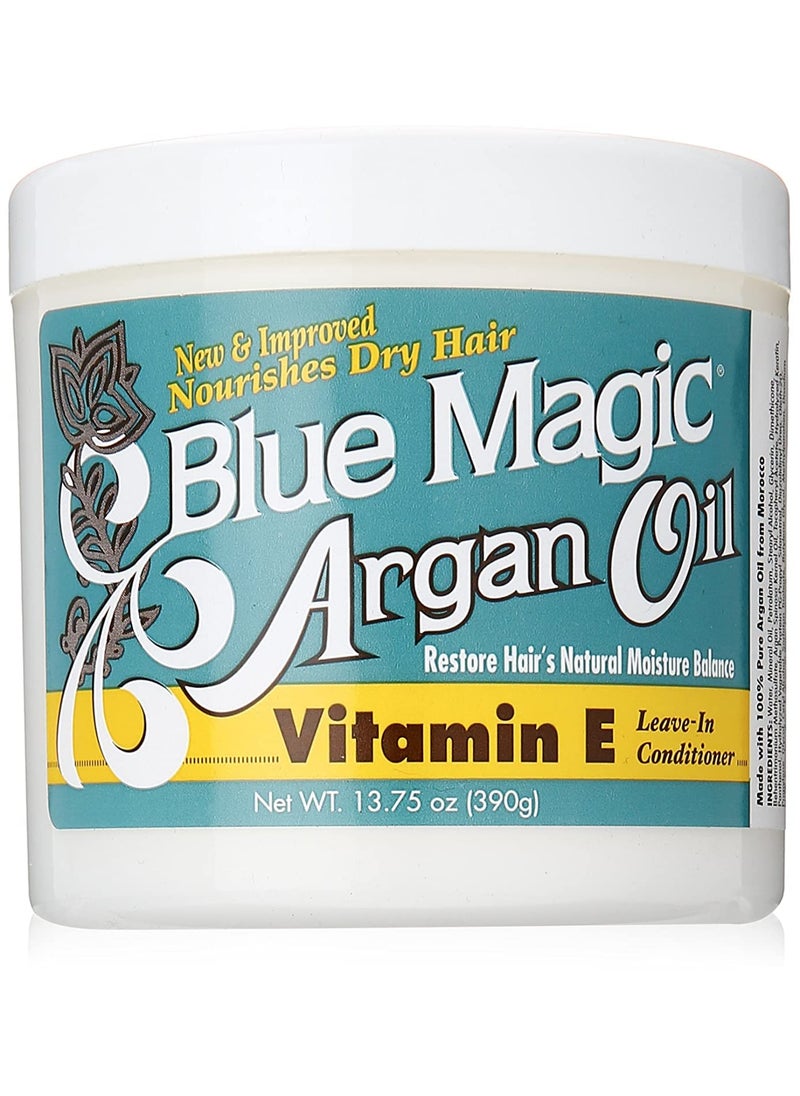 BLUE MAGIC Argan Oil & Vitamin-e Leave-in Conditioner 13.75 Oz, Blue (BLMARG)