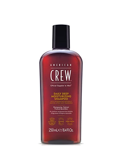 AMERICAN CREW Shampoo for Men, Daily Deep Moisturizer, Naturally Derived, Vegan Formula, Citrus Mint Fragrance, 8.45 Fl Oz