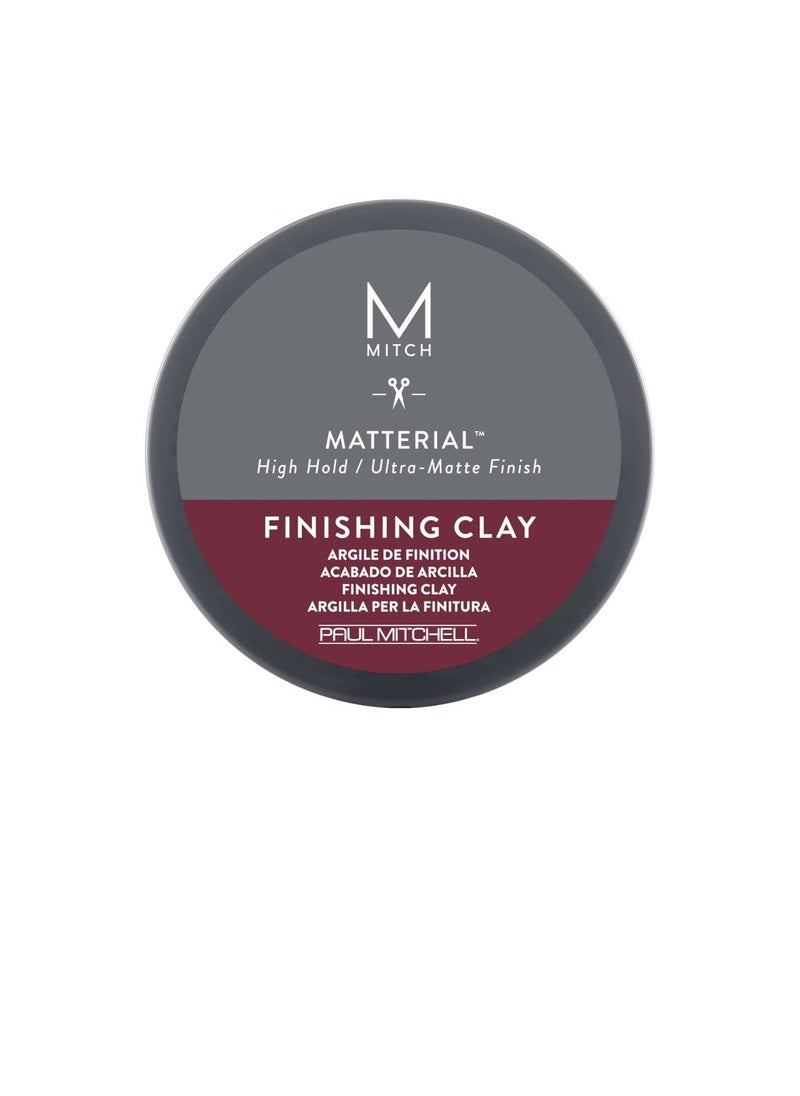 MITCH by Paul Mitchell Matterial Finishing Clay for Men, High Hold, Ultra-Matte Finish, For All Hair Types, 3 oz.