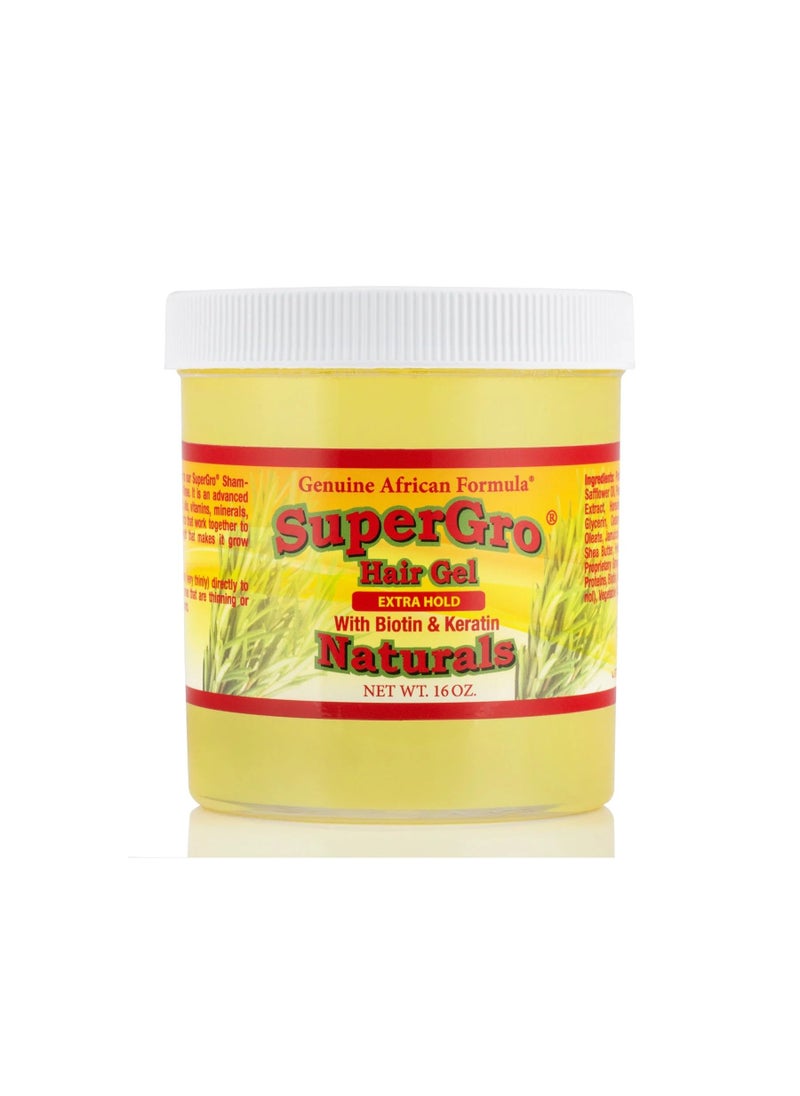 Genuine African Formula SuperGro Extra Hold Gel for Natural Hair Styling - 16 oz