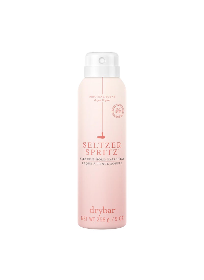 Drybar Seltzer Spritz Flexible Hold Hairspray | Holds Style for 8 Hours* with Touchable Finish, Adds Softness, Ultrafine Mist Diffuser for Even, Quick Drying Application, Vegan & Cruelty Free