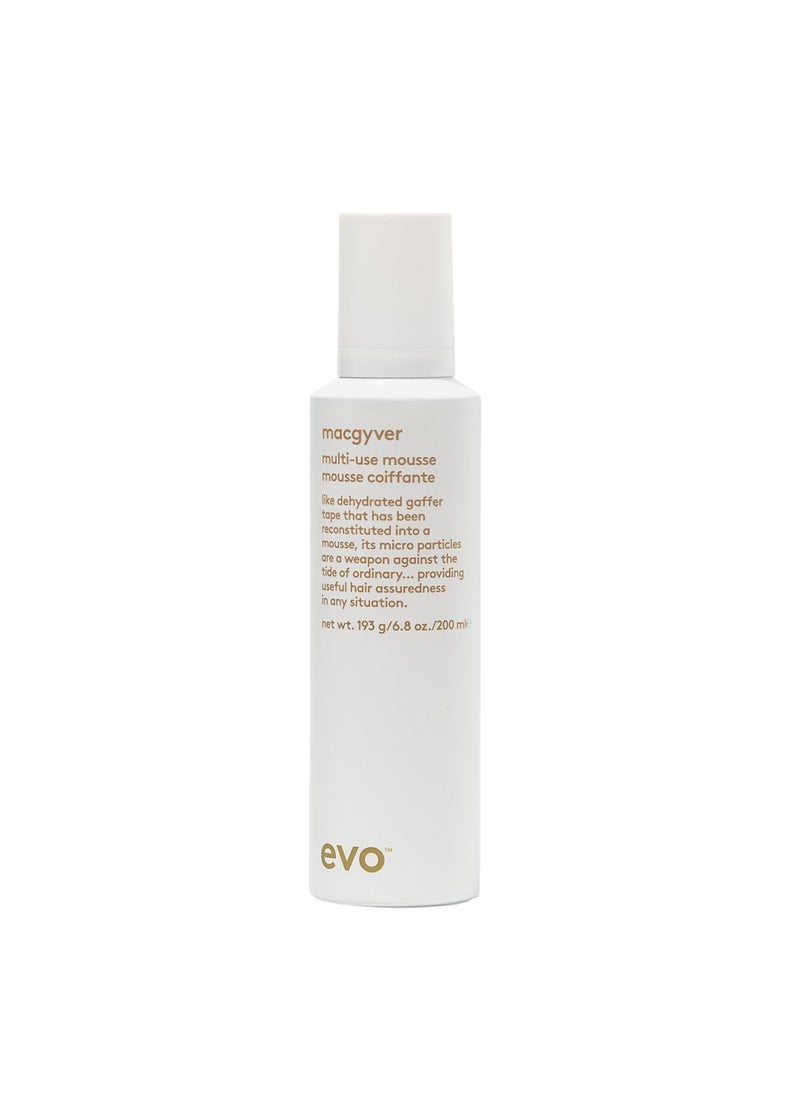 EVO Macgyver Multi-use Mousse - Texturising Hair Mousse - Instant Volume With Lasting Hold - 200ml / 6.8fl.oz