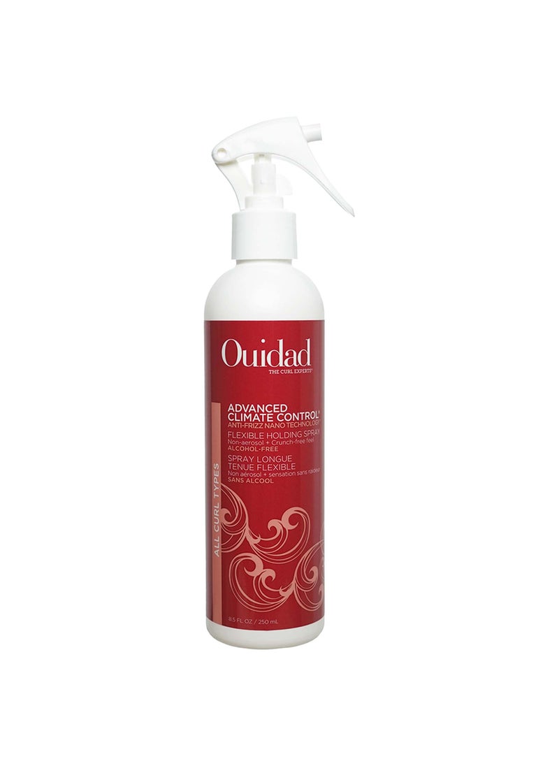 Ouidad Advanced Climate Control Holding Spray, 8.5 fl oz, Flexible Curly Hair Spray for Voluminous, Frizz-Free Curls, Pro-Vitamin B5 Infused, Sulfates, Parabens & Cruelty-Free Curly Hair Products