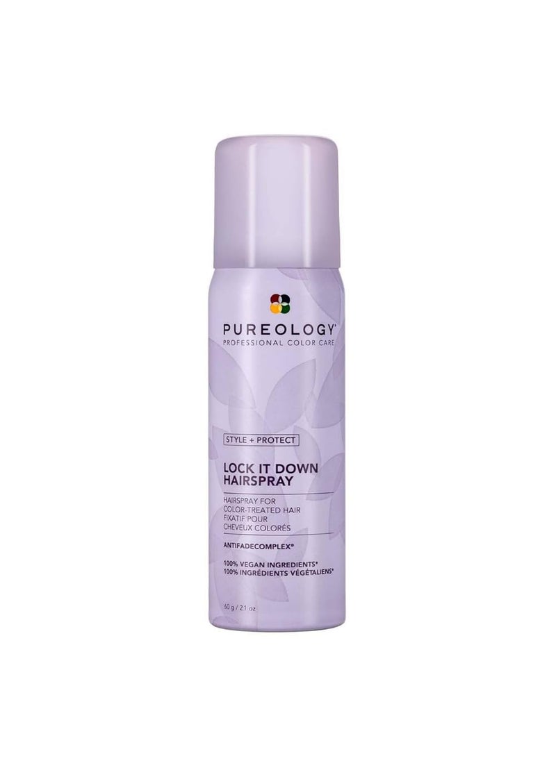 Pureology Style + Protect Lock It Down Hairspray for Color-Treated Hair, Maximum Hold, 2.1 Ounce