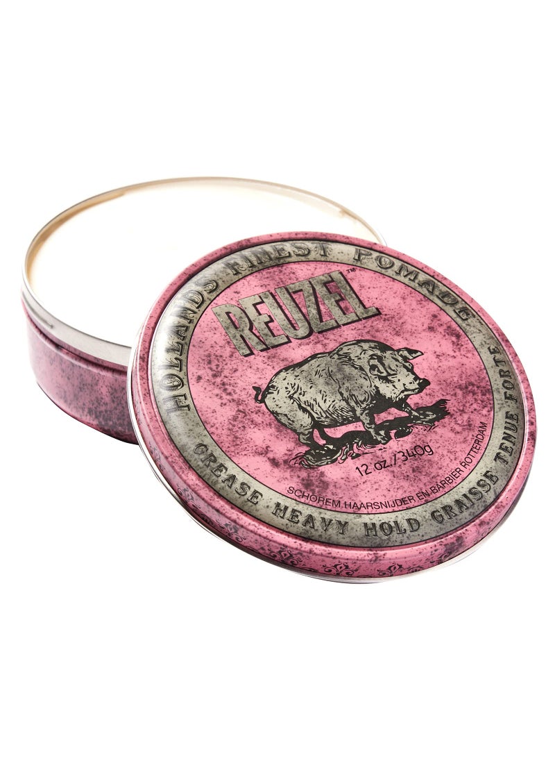 REUZEL Pink Pomade Grease, Heavy Hold, 12 oz.