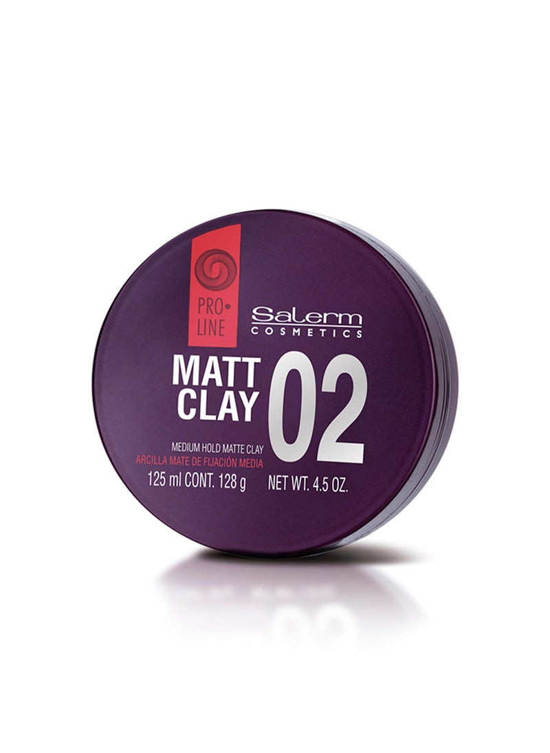 SALERM - Hair Wax - Pro Line Matt Clay 02-125 ml - for Medium and Long Hair - Medium and Flexible Hold - Long-Lasting - Matte Finish - Hair Texturizer - Nourishes and Hydrates