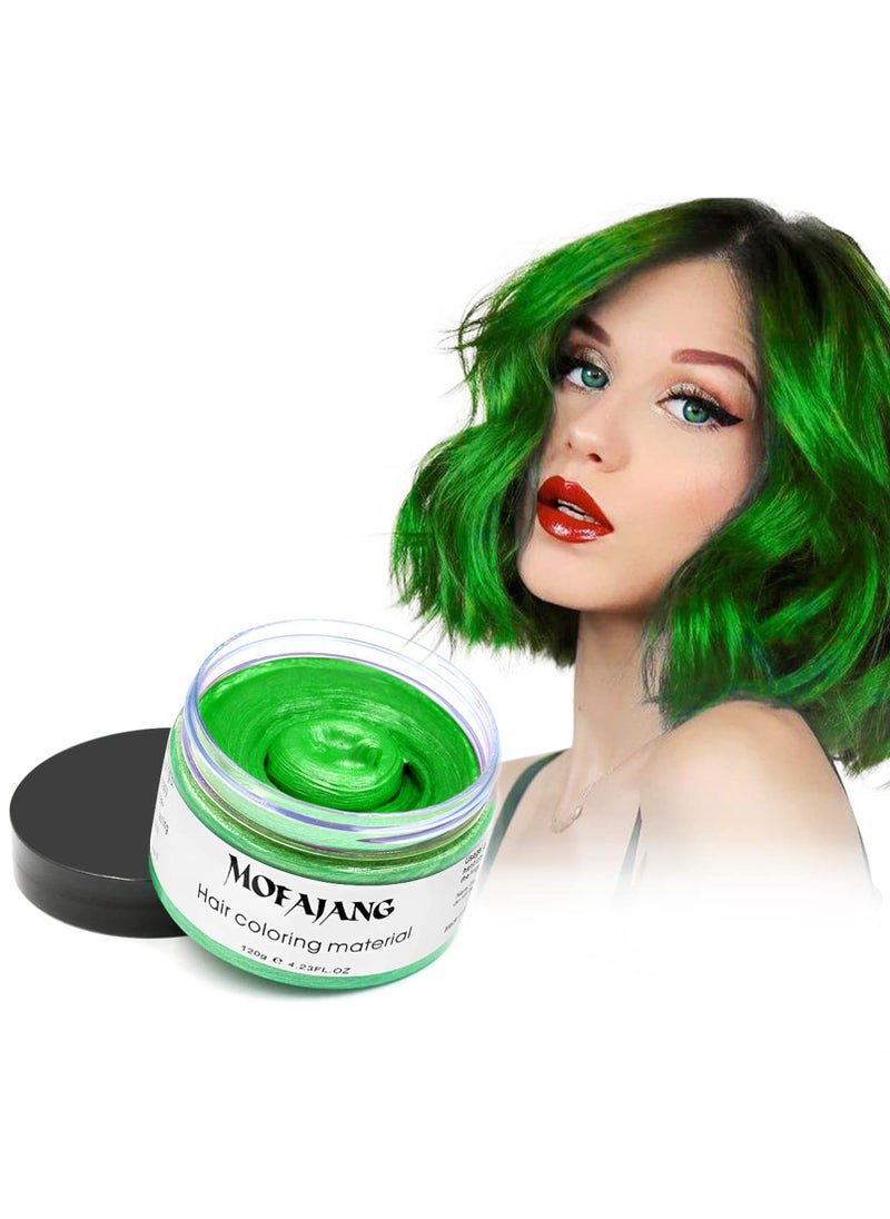 Green Hair Wax Color, SOVONCARE Temporary Hair Dye Wax Natural Instant Hairstyle Cream for Women & Men Party, Cosplay, Halloween 4.23 oz (Green)