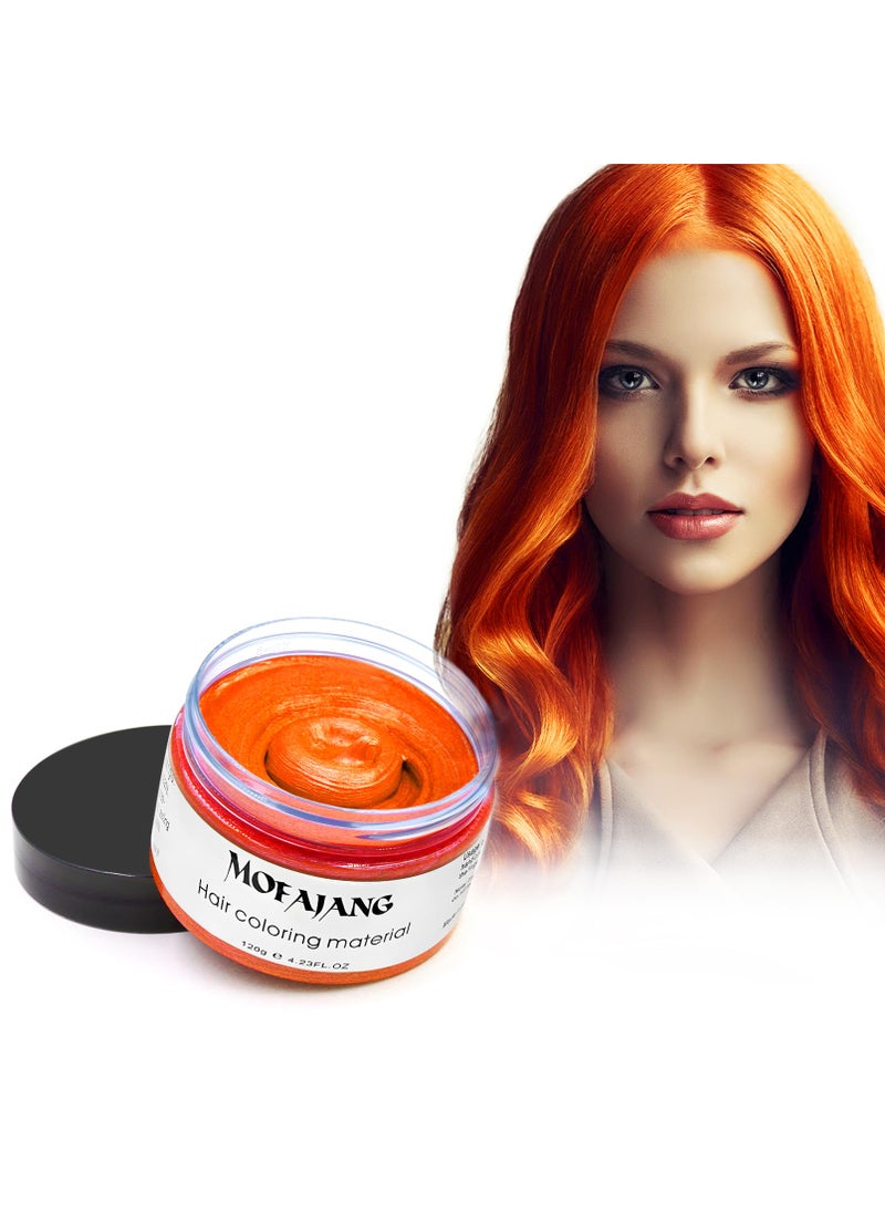 Orange Hair Color Wax, SOVONCARE Temporary Natural Hairstyle Cream for Women & Men Kids Halloween Cosplay and Date 4.23 oz (Orange)