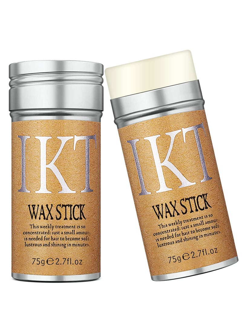 Hair Wax Stick, 2 PCS - Slick Stick for Hair Non-greasy Styling Hair Pomade Stick for Flyaways Edge Frizz Hair, 2.7 Oz