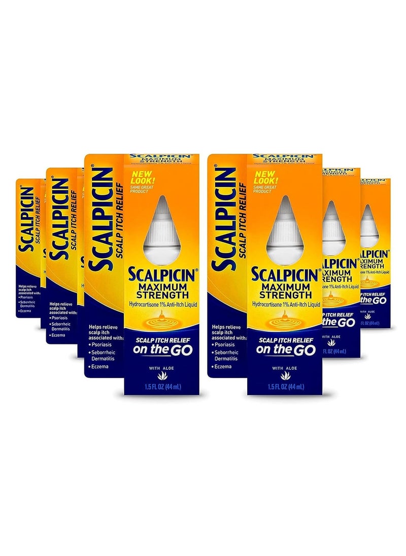 Scalpicin Scalp Itch Relief, 1.5 fl Oz. Maximum Strength (Pack of 6)