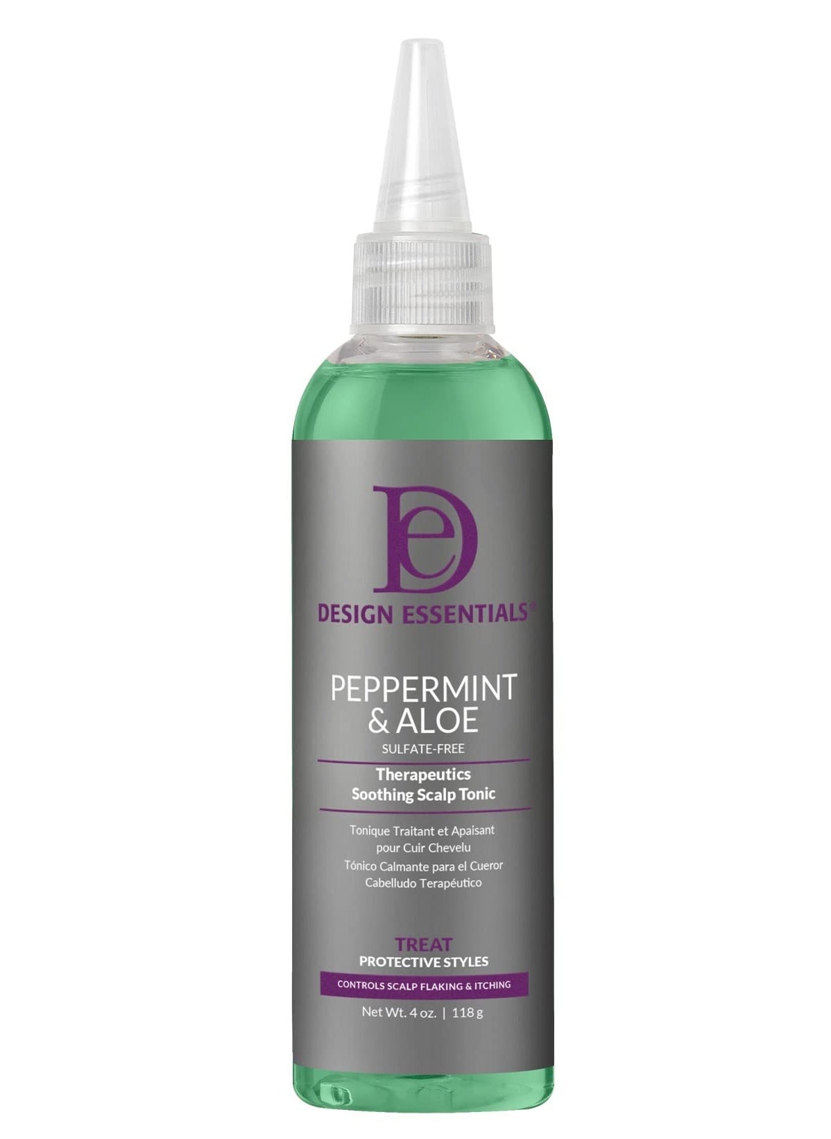 Design Essentials Peppermint & Aloe TherapeuticsSoothing Scalp Tonic, 4 Ounces